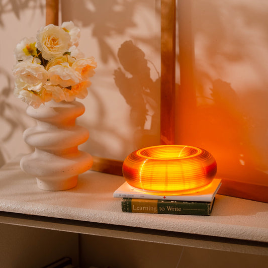 Colorful Lollipop donut lamp showing smooth layered texture