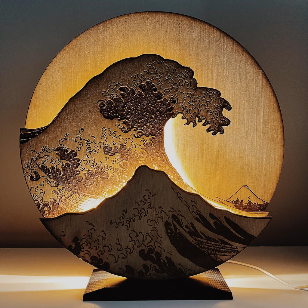 Wave Design Table Lamp - Japanese Style Wave Lamp