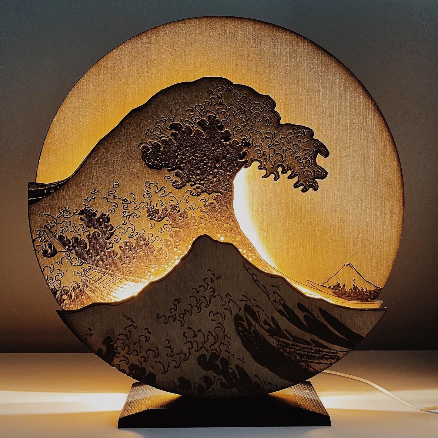 Wave Design Table Lamp - Japanese Style Wave Lamp