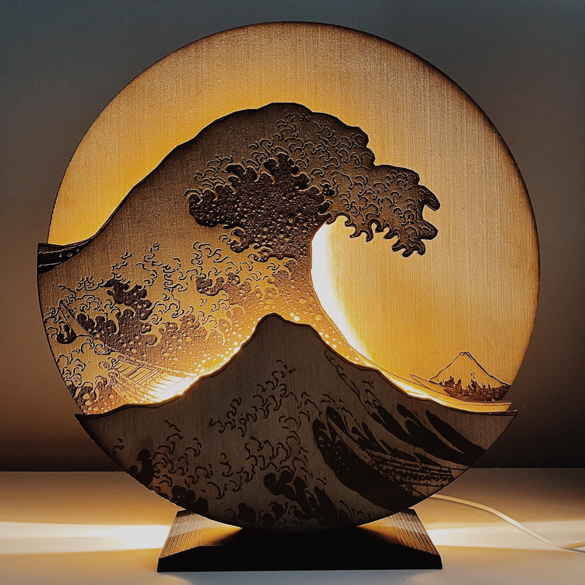 Wave Design Table Lamp - Japanese Style Wave Lamp